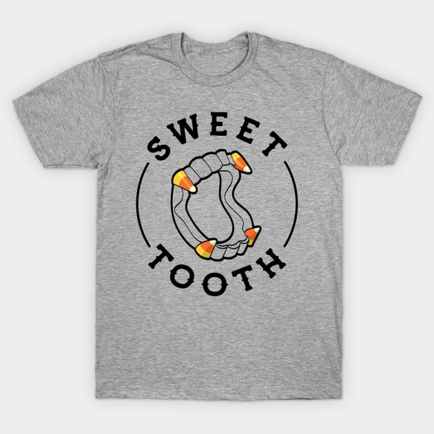 Halloween Candy Corn Fangs Sweet Tooth T-Shirt by Huhnerdieb Apparel